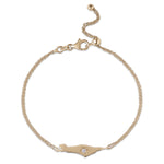 Load image into Gallery viewer, 14K Gold star diamond Map of Israel bracelet

