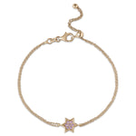 Load image into Gallery viewer, 14k gold 1cm full star of David Pink sapphire
