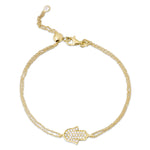 Load image into Gallery viewer, 14K gold Large hamsa bracelet
