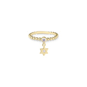 14k gold Mystic single star of david ring