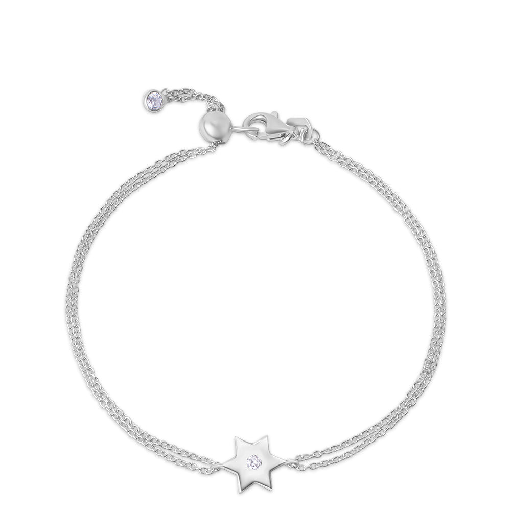 14k gold 1cm single star of david bracelet