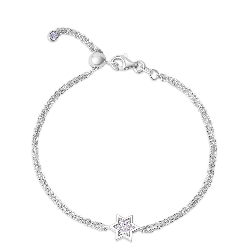 14k gold 1cm full star of David White diamonds