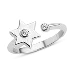 Load image into Gallery viewer, 14k gold Single diamond star of David ring