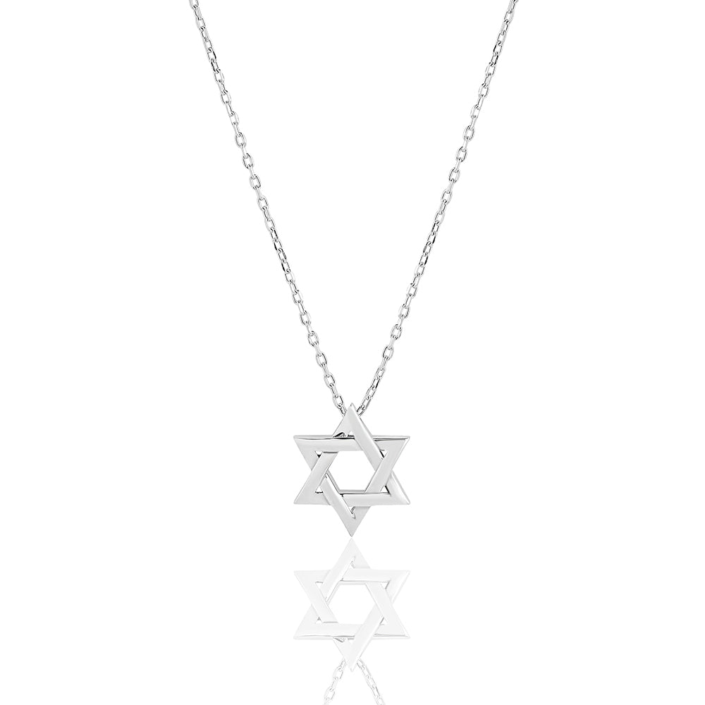 Large plain braided star of david necklace
