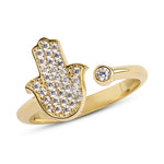 Load image into Gallery viewer, Silver full Hamsa ring