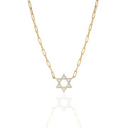 Classic star of david necklace paperclip