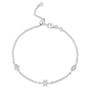 14k gold  Mystic 3 charm full diamond mix bracelet