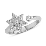 Silver Full Star of David ring
