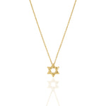 Load image into Gallery viewer, 14k gold plain braided star of david necklace

