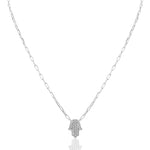 Load image into Gallery viewer, Large hamsa paperclip necklace