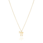 Load image into Gallery viewer, 14k gold small hai necklace
