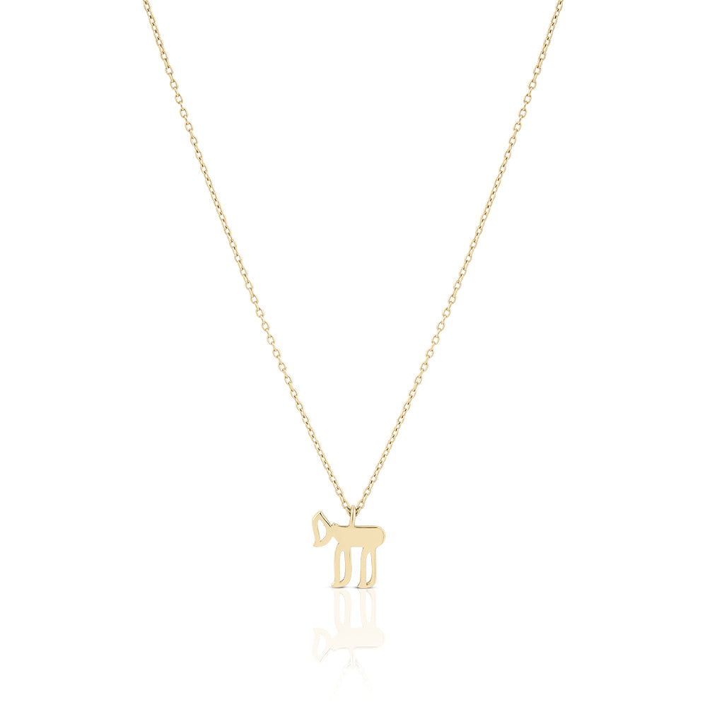 14k gold small hai necklace