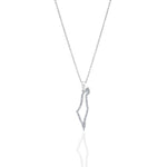 Load image into Gallery viewer, 14K Gold Holo map of Israel Necklace diamonds
