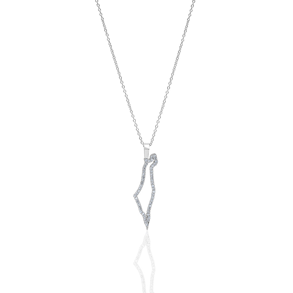 Holo map of israel necklace
