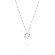 14k gold plain braided star of david necklace