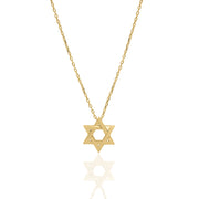 Large plain braided star of david necklace