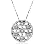 Load image into Gallery viewer, Large circle stars Honeycomb necklace