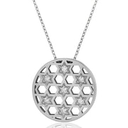 Large circle stars Honeycomb necklace