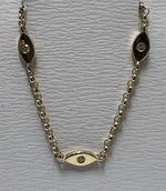 Load image into Gallery viewer, 14k gold  Mystic 3 charm single diamond eye bracelet
