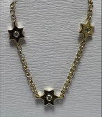 Load image into Gallery viewer, 14k gold  Mystic 3 charm single diamond star bracelet
