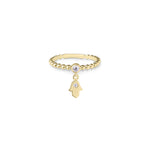 Load image into Gallery viewer, 14k gold Mystic single hamsa ring
