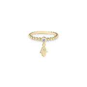 14k gold Mystic single hamsa ring