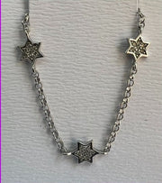 14k gold  Mystic 3 charm full diamond star bracelet
