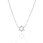 Load image into Gallery viewer, 14k gold Large Classic Star of David necklace paperclip
