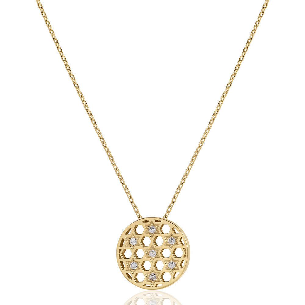 Small circle stars Honeycomb necklace