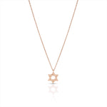 Load image into Gallery viewer, 14k gold plain braided star of david necklace
