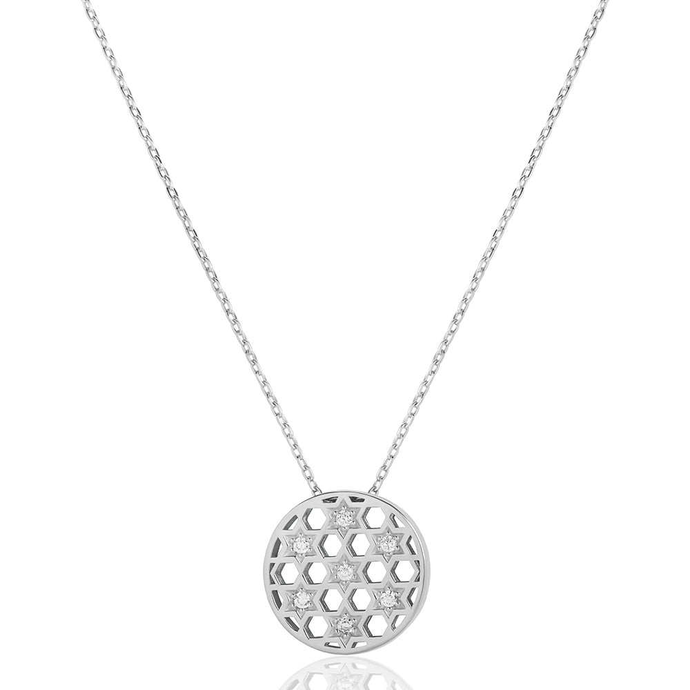 Small circle stars Honeycomb necklace