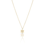 Load image into Gallery viewer, 14k gold 1cm Single Star of david necklace
