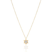 Silver 1 cm full star of david necklace