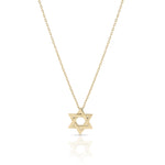Load image into Gallery viewer, 14k gold large plain braided Thick star of david necklace

