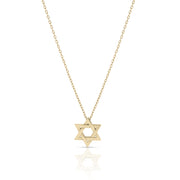 14k gold large plain braided Thick star of david necklace