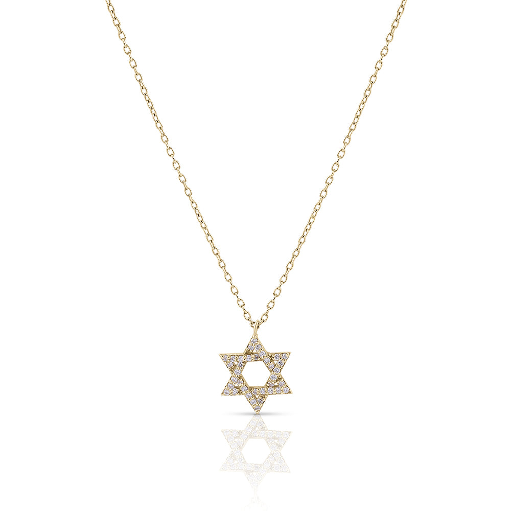 14k gold Large Classic Star of David necklace