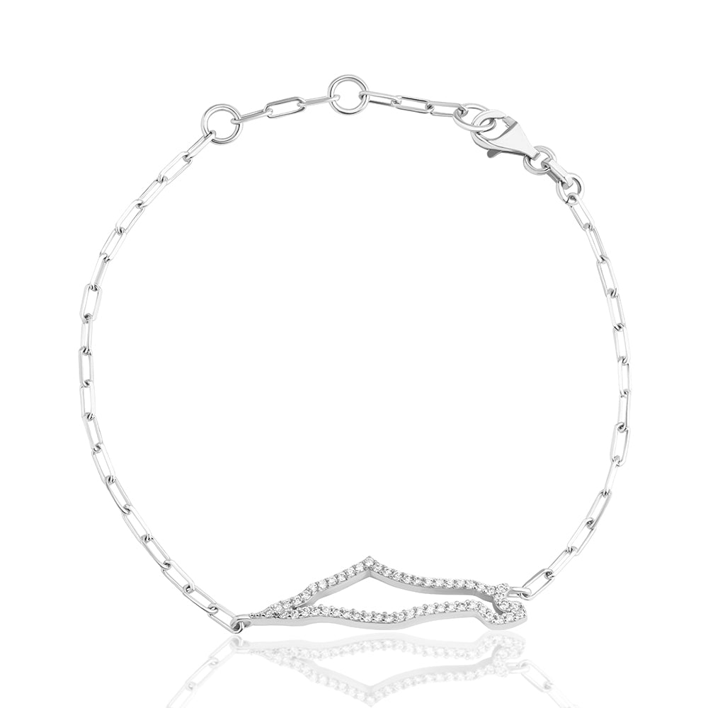 Hollo map of Israel paperclip bracelet