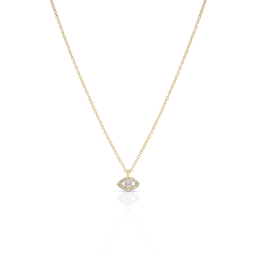 Silver mini lucky eye necklace
