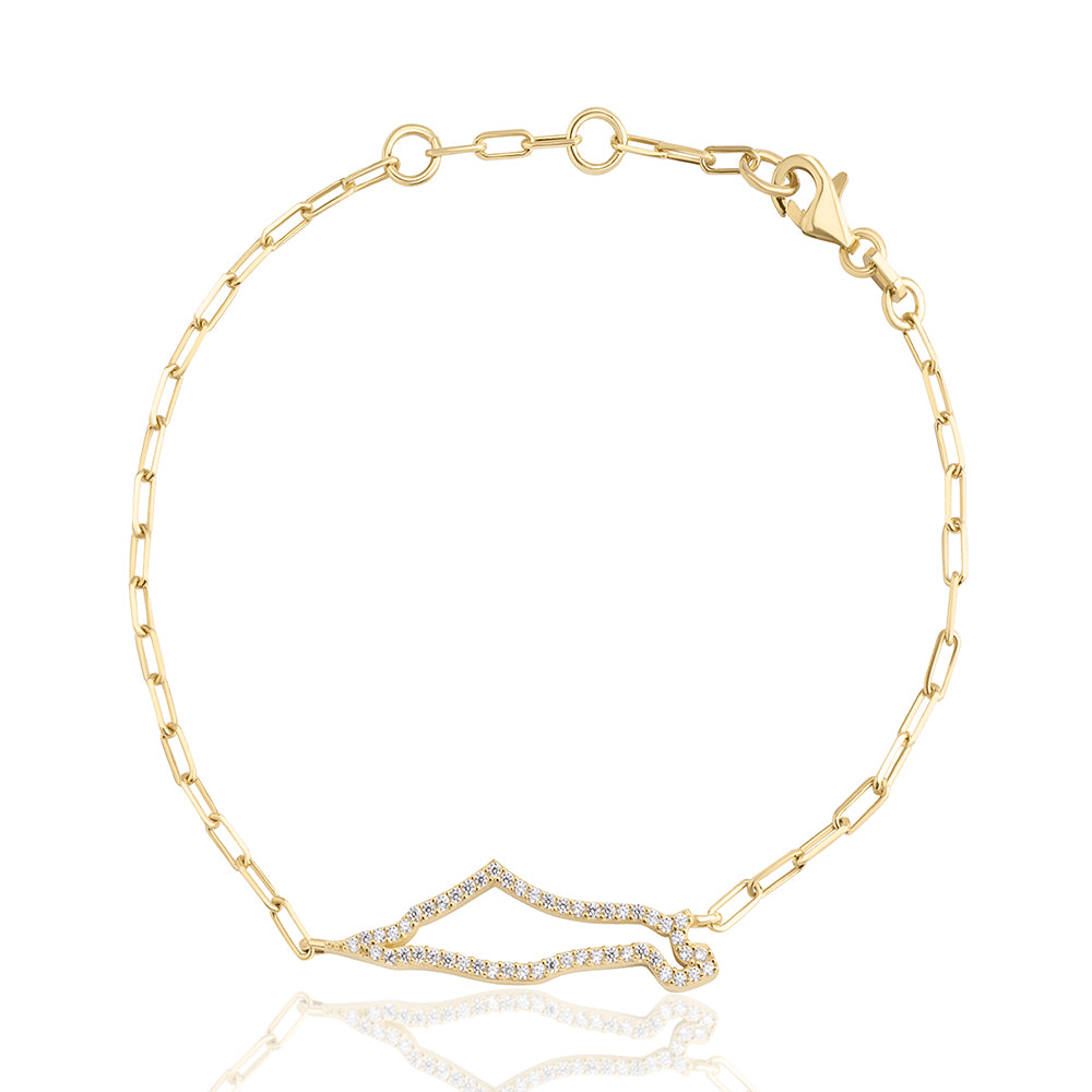 Hollo map of Israel paperclip bracelet