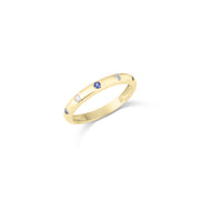 14k gold sapphire, diamond band ring