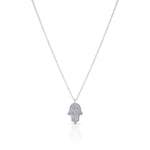 Load image into Gallery viewer, 14K Gold large classic Hamsa Necklace diamonds
