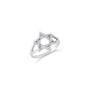 Silver star of David ring