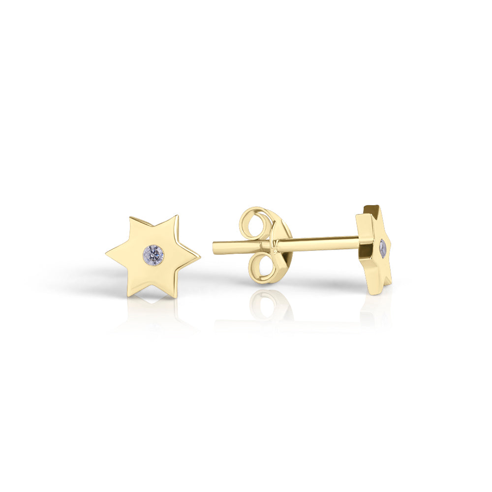 Silver Mystic single star studs