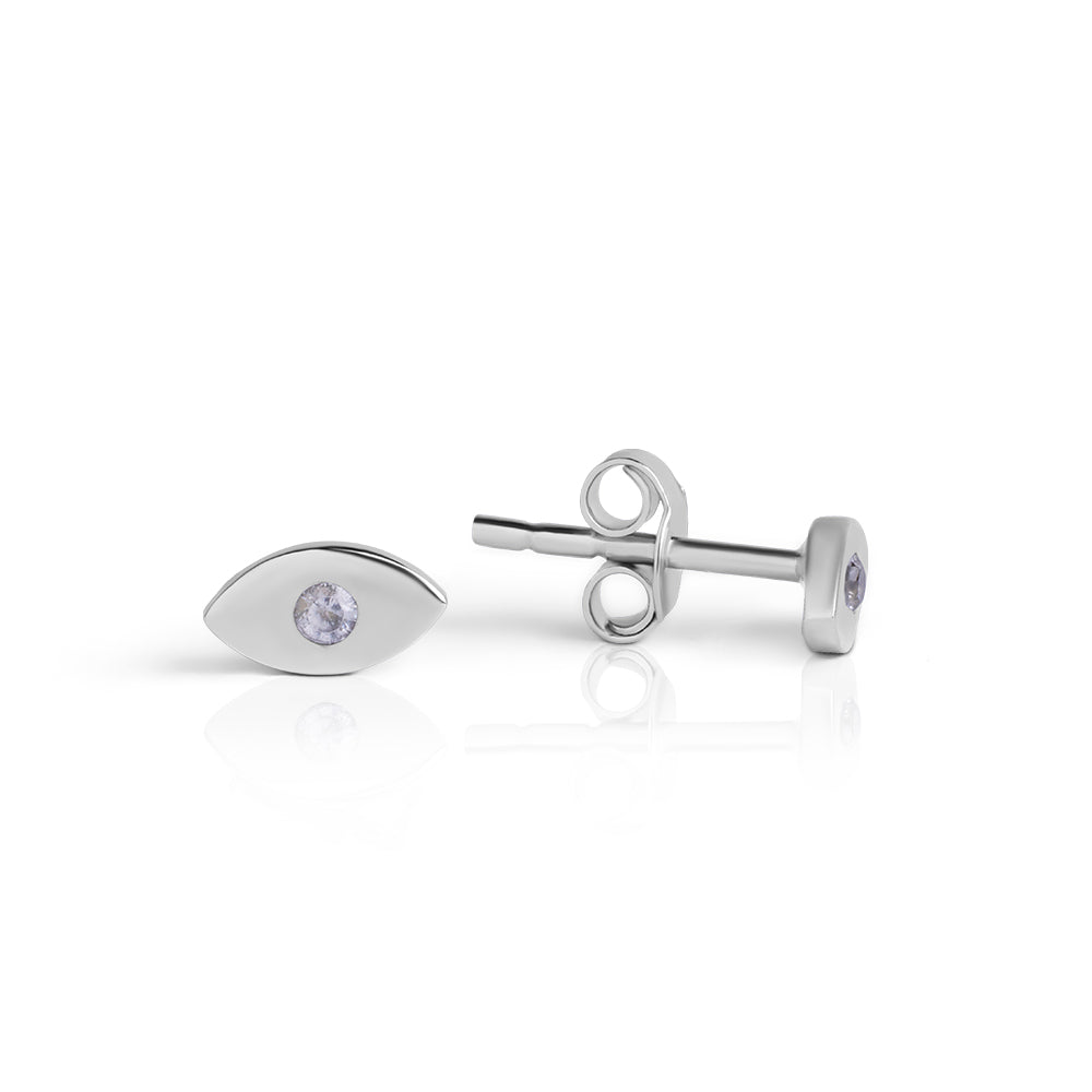 Silver Mystic single lucky eye studs