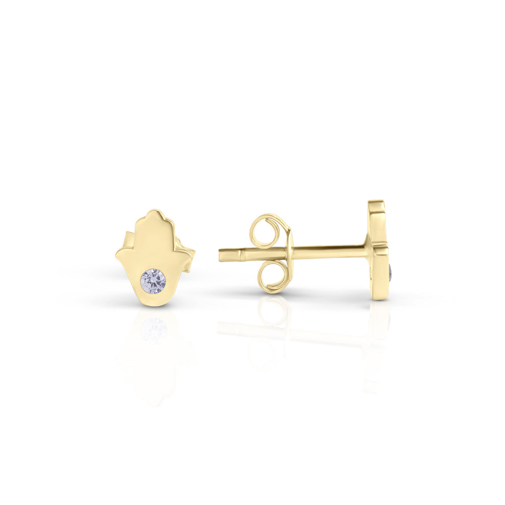 Silver Mystic single hamsa studs