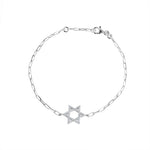 Load image into Gallery viewer, paperclip star of david bracelet
