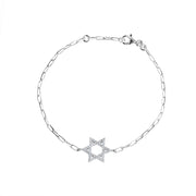 paperclip star of david bracelet