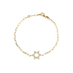 Load image into Gallery viewer, paperclip star of david bracelet
