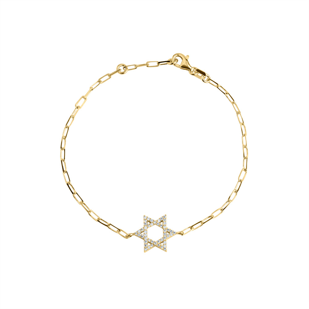 paperclip star of david bracelet
