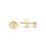 Load image into Gallery viewer, Silver Mystic single lucky eye studs
